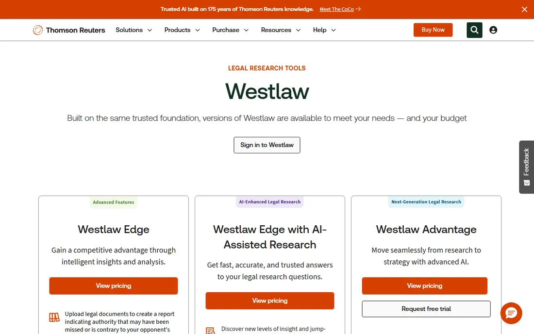 Westlaw homepage