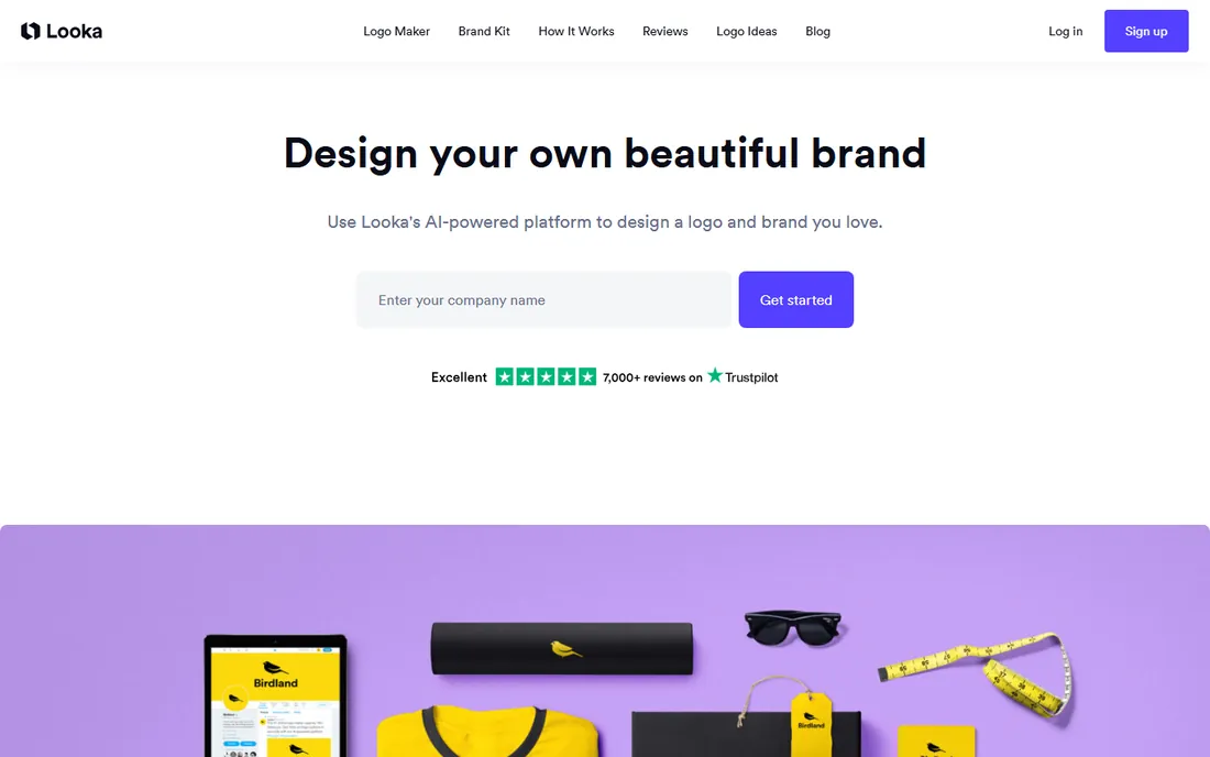 Looka homepage