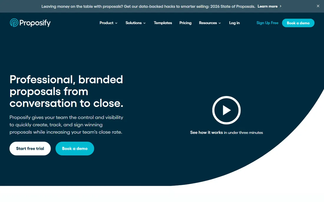Proposify homepage