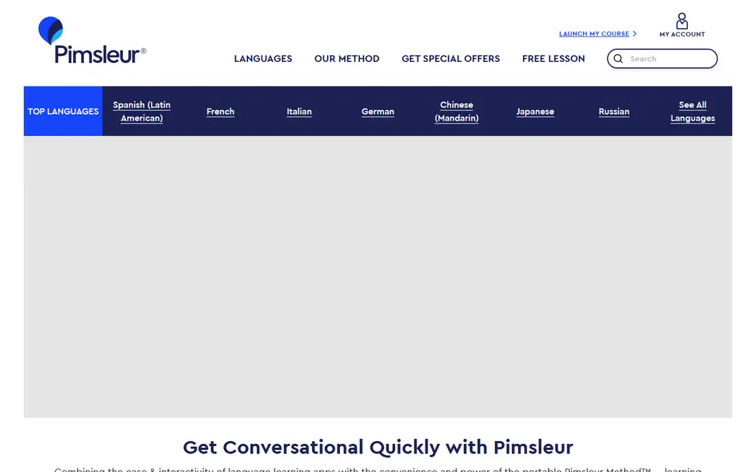 Pimsleur homepage