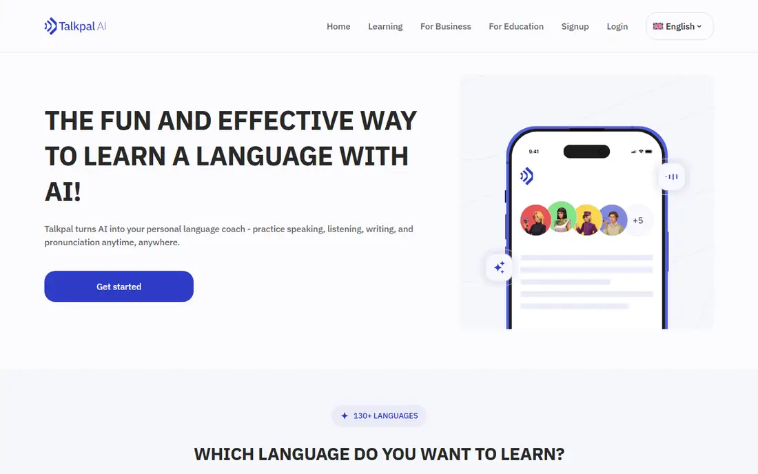 Talkpal homepage