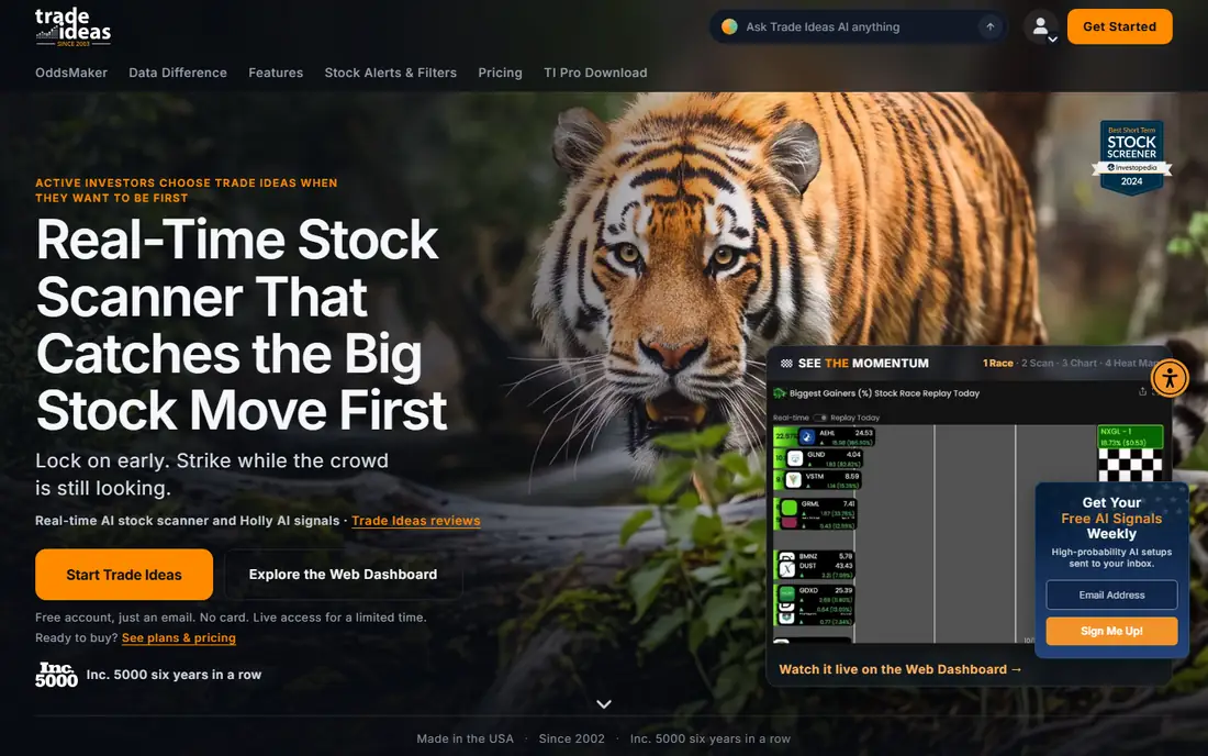 Trade Ideas homepage