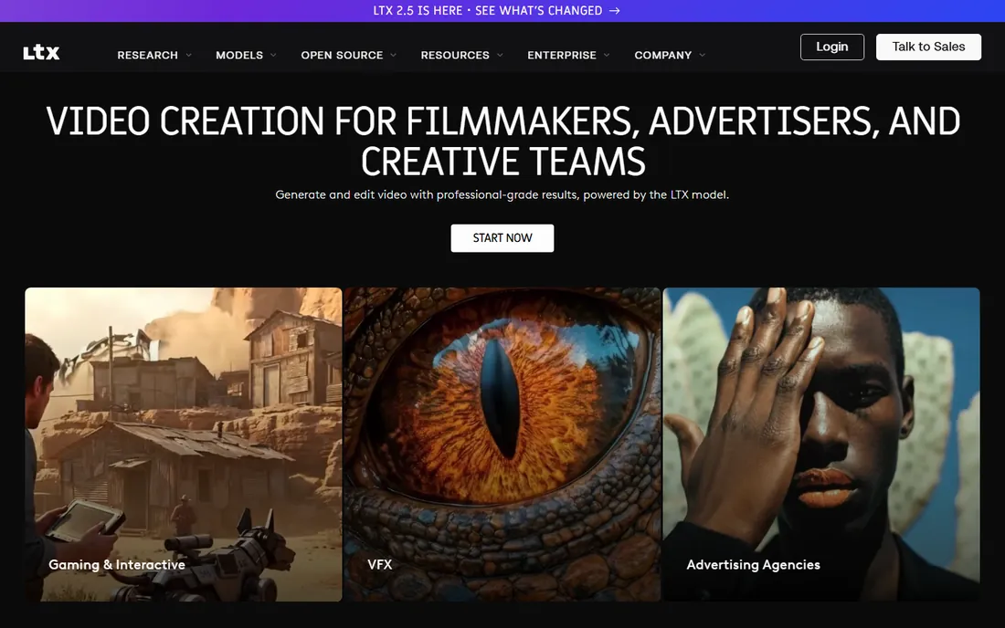 LTX Studio homepage