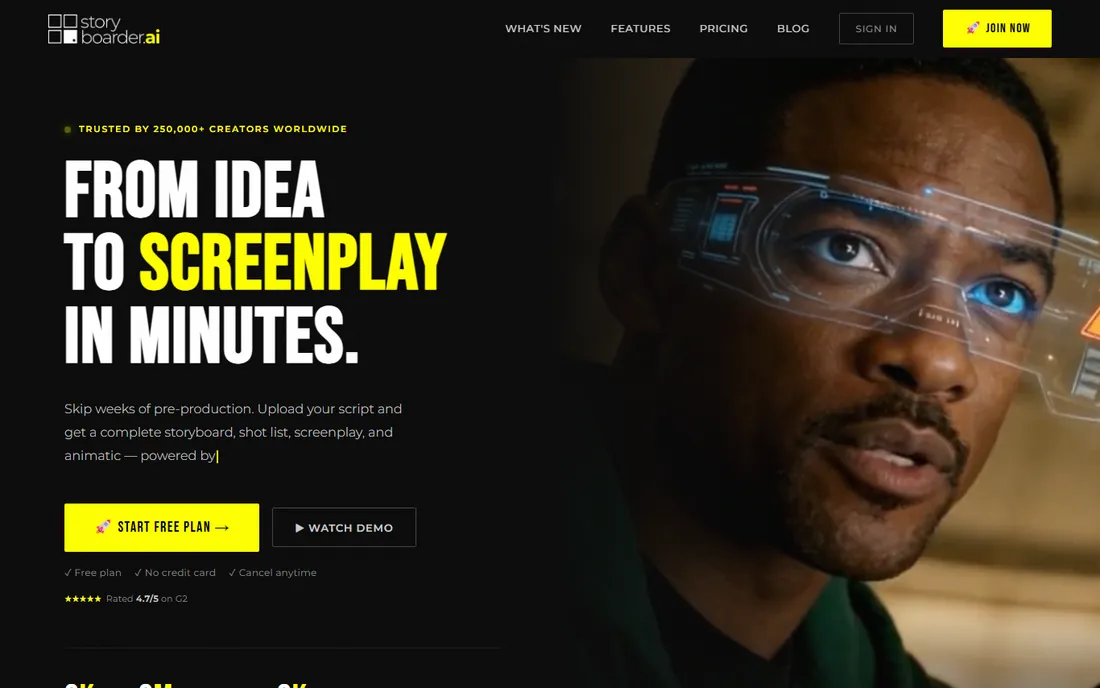 Storyboarder.ai homepage