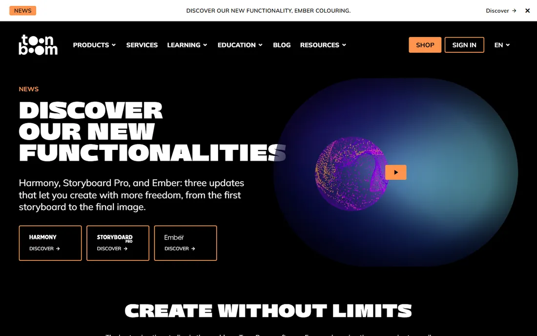 Toon Boom Storyboard Pro homepage