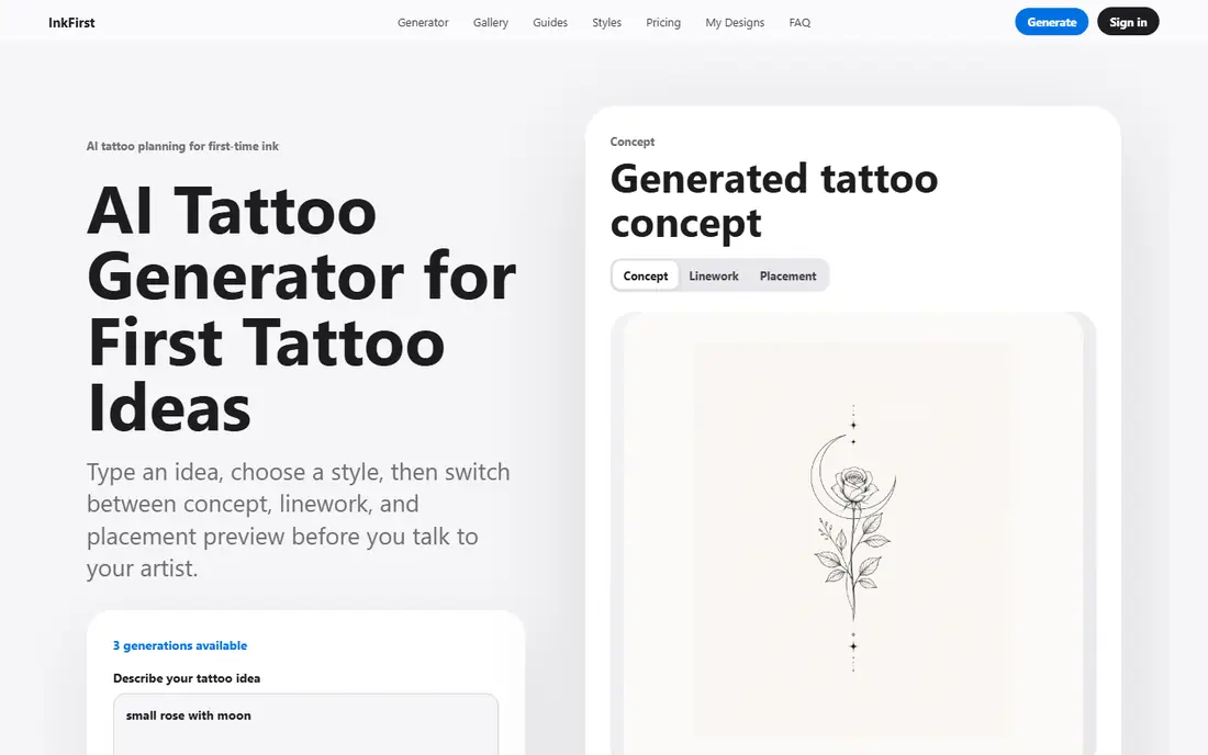 InkFirst homepage