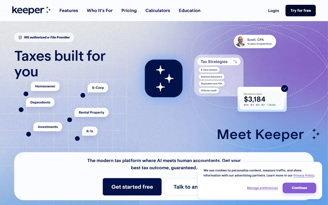 Keeper homepage