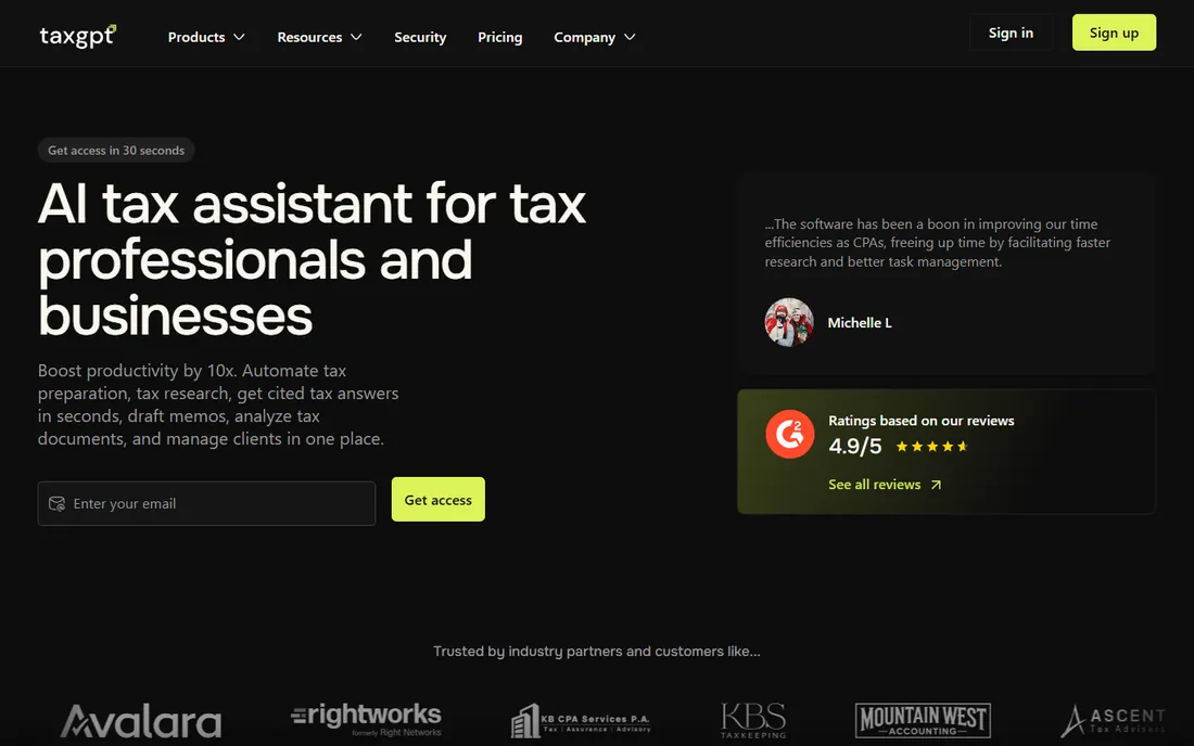 TaxGPT homepage