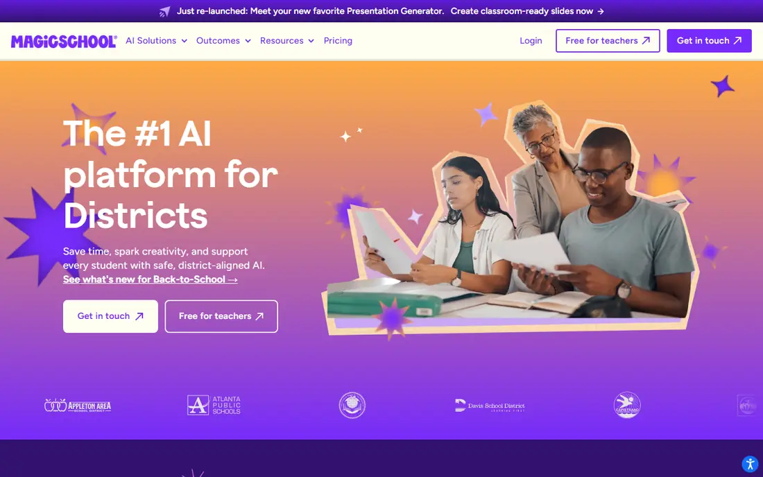 MagicSchool homepage