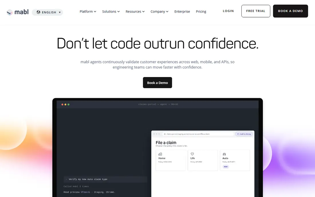 Mabl homepage