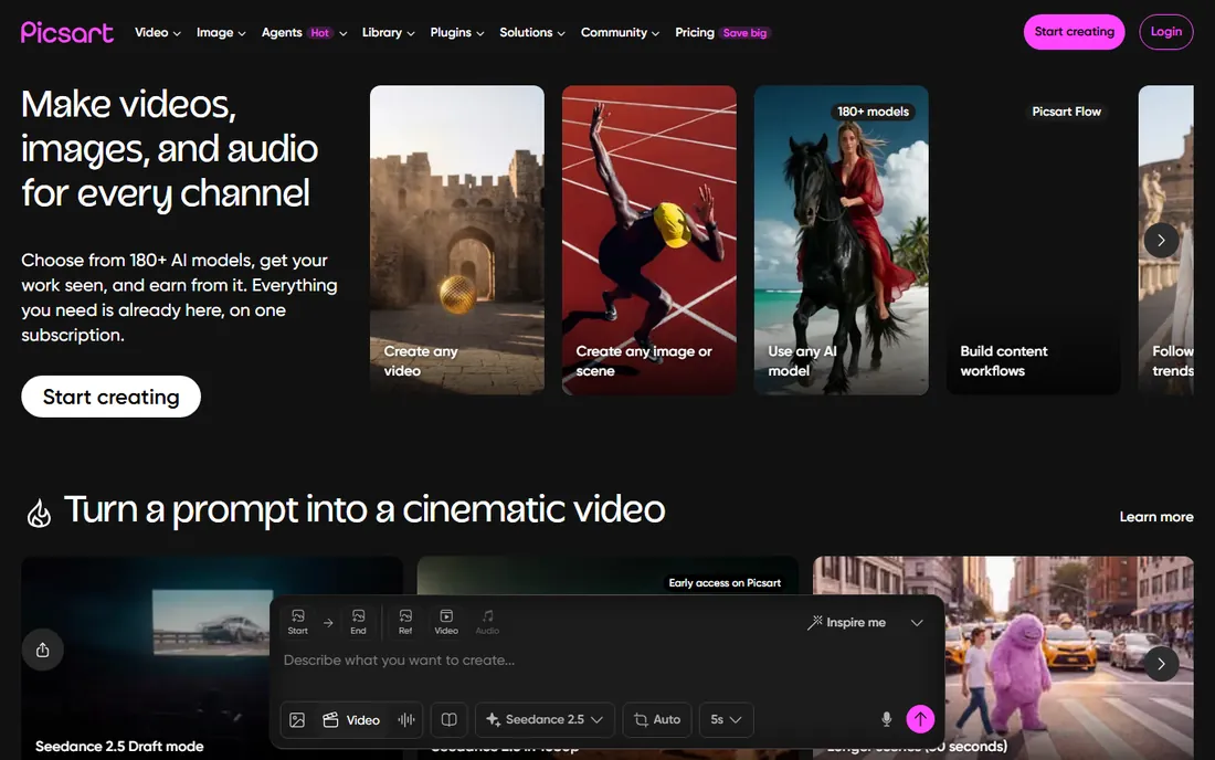 Picsart homepage
