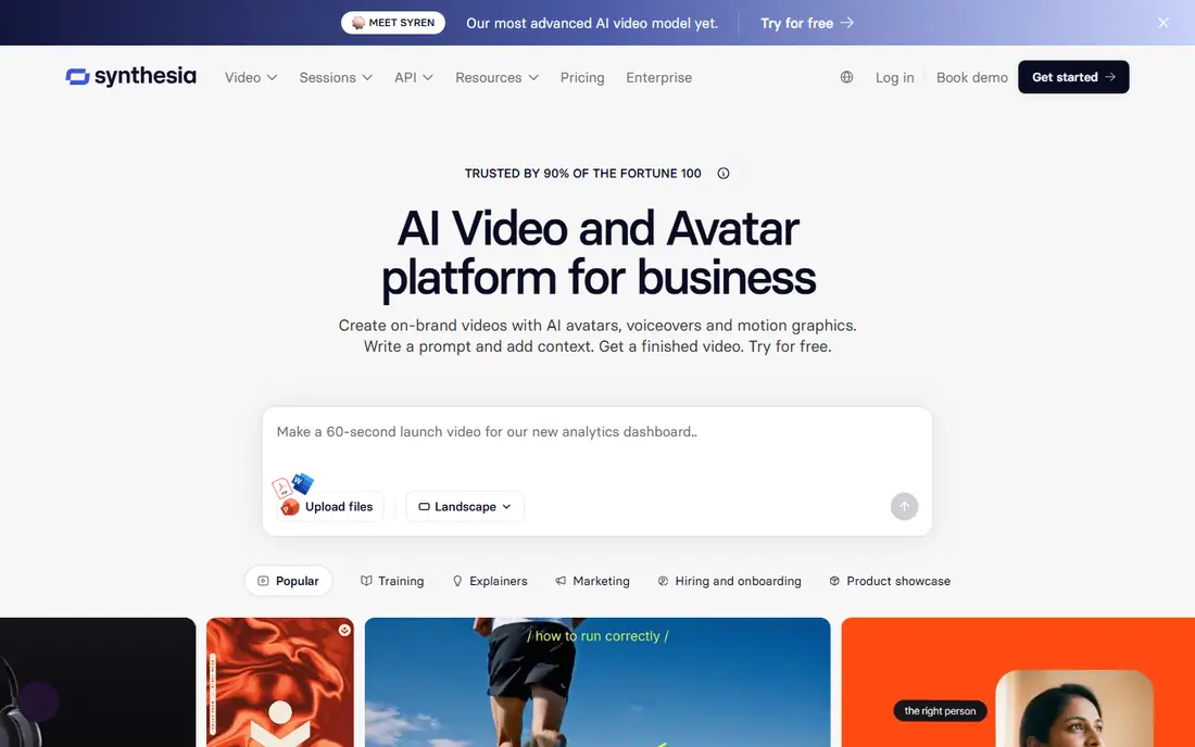 Synthesia homepage