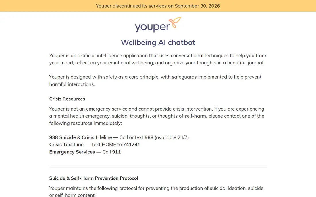 Youper homepage