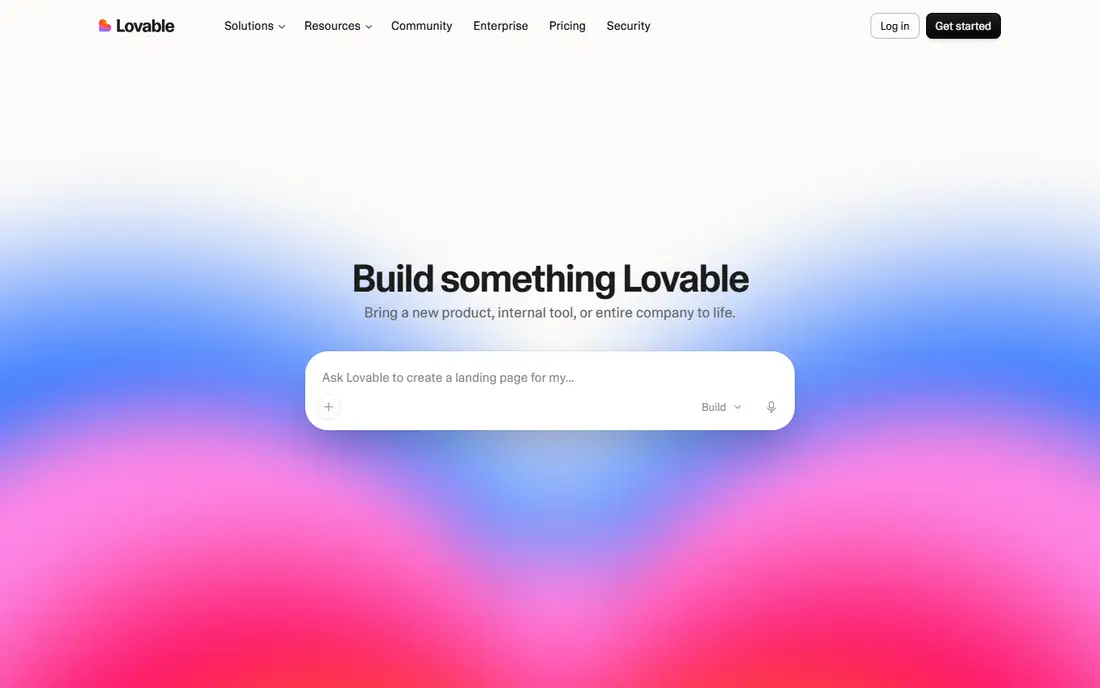 Lovable homepage