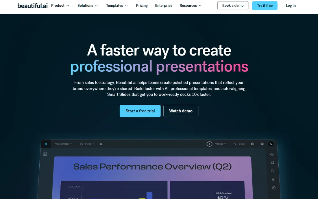 Beautiful.ai homepage