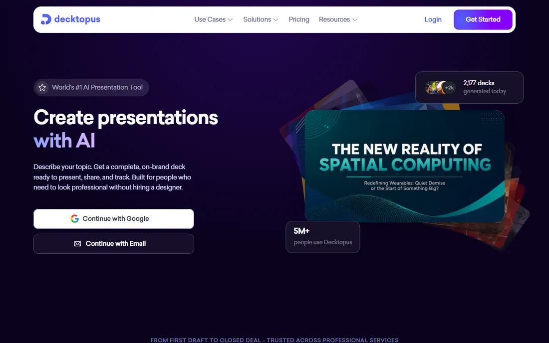 Decktopus homepage