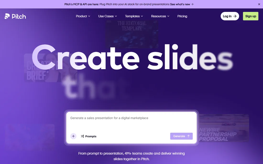 Pitch homepage