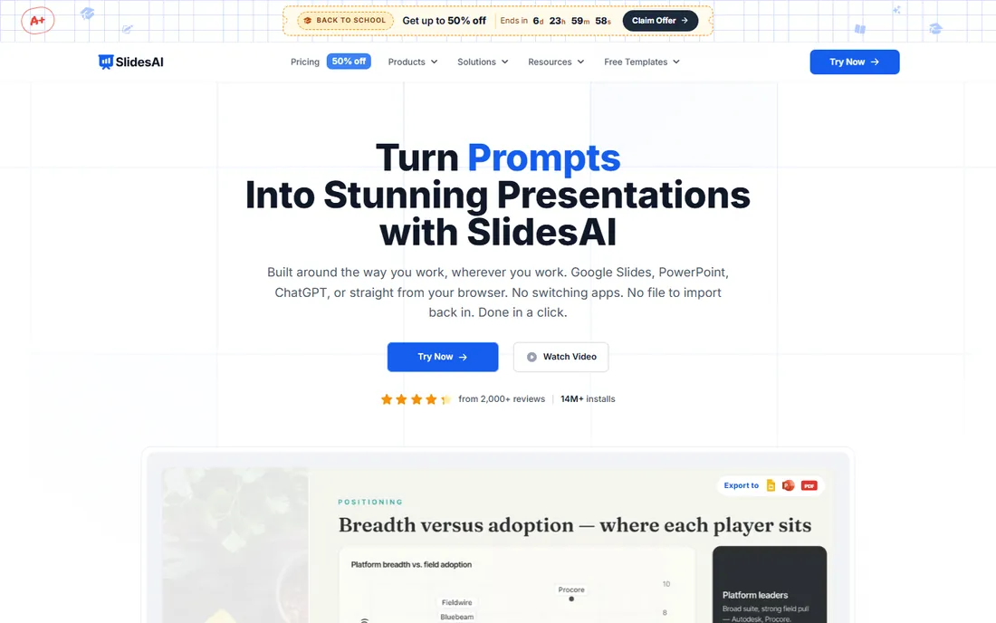 SlidesAI.io homepage