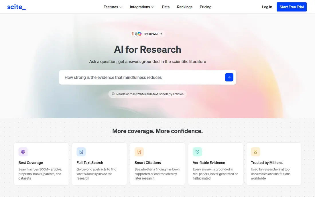 Scite homepage