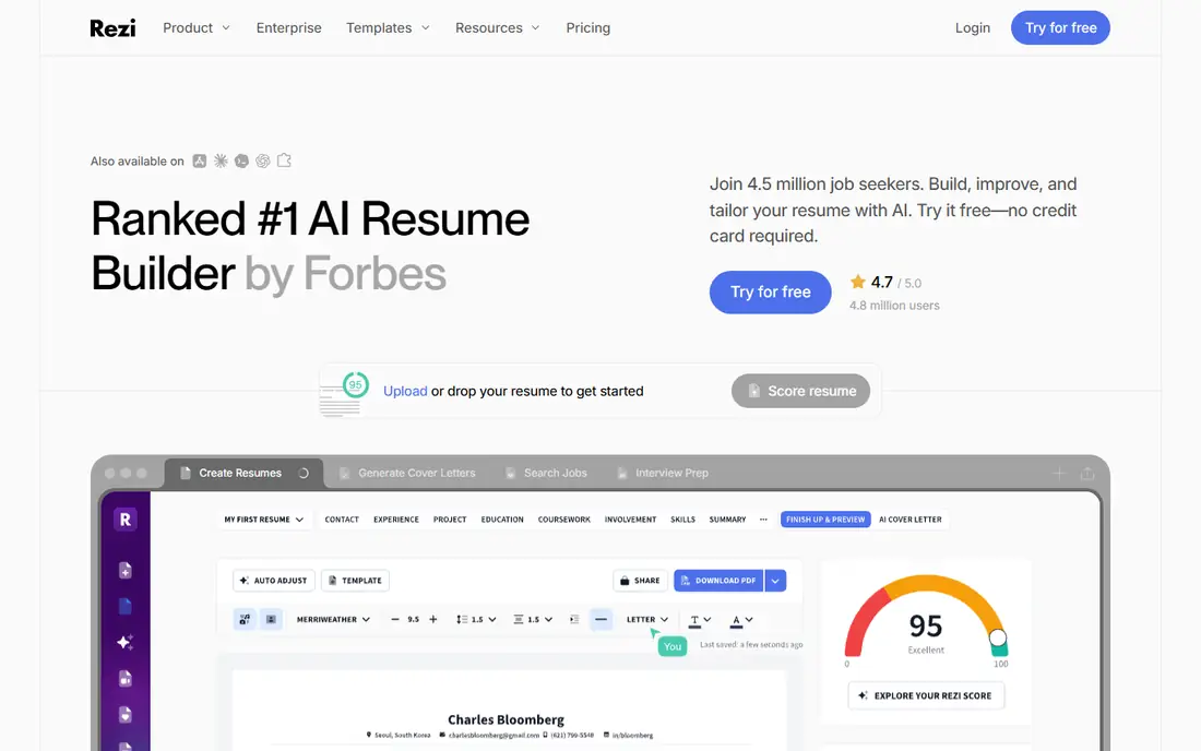 Rezi homepage