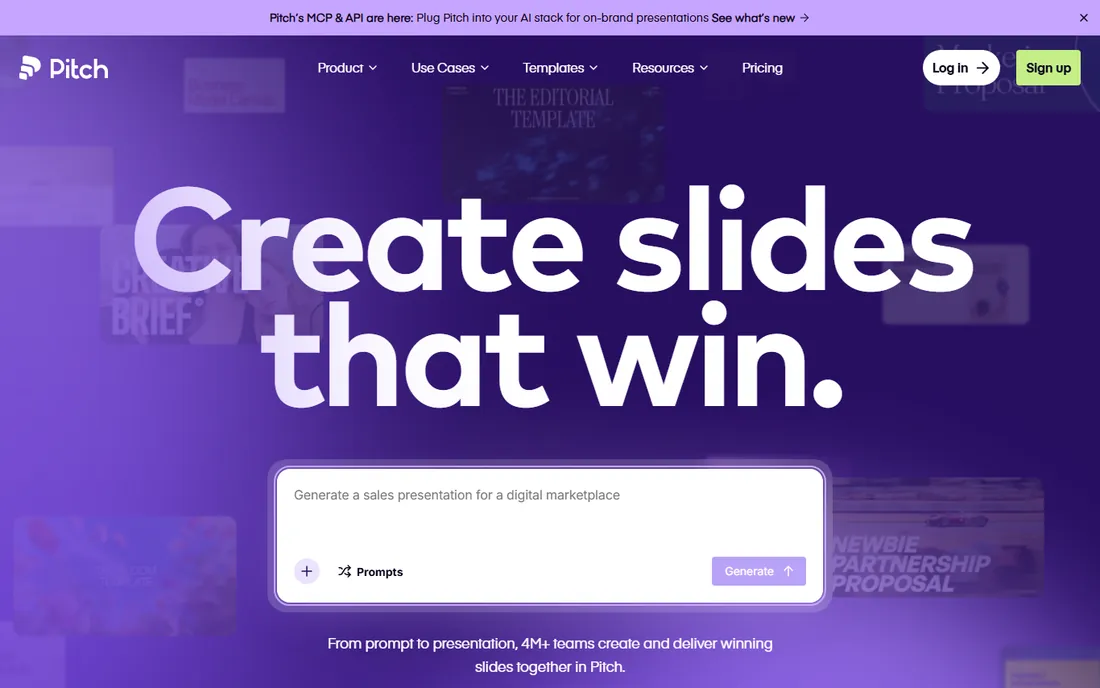 Pitch homepage