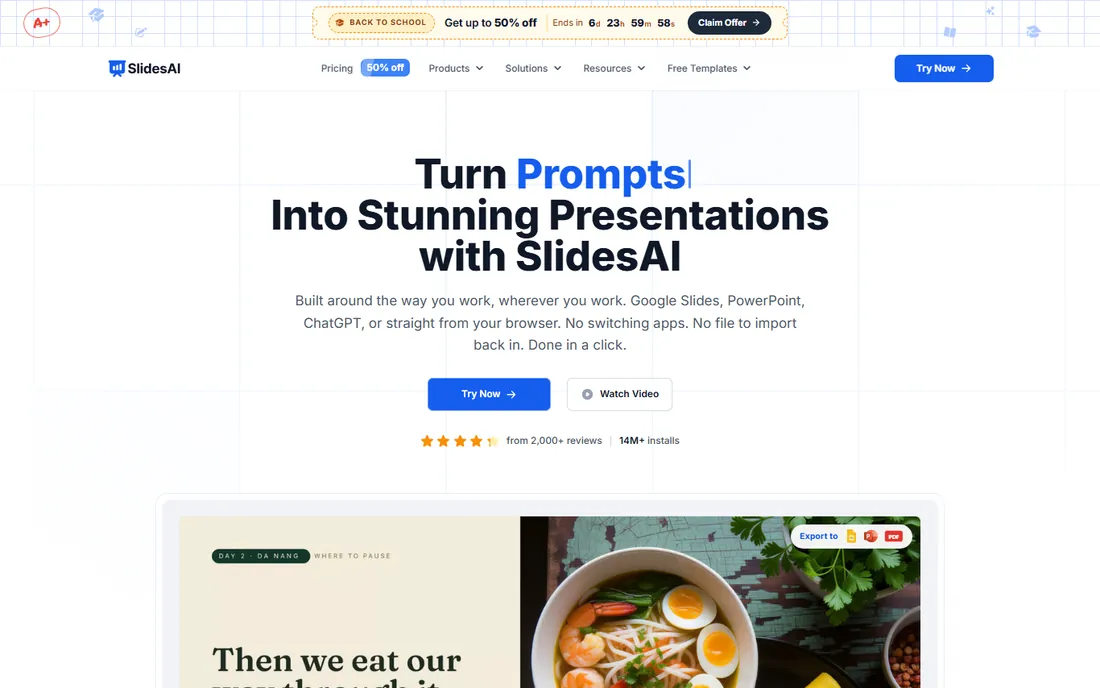 SlidesAI.io homepage