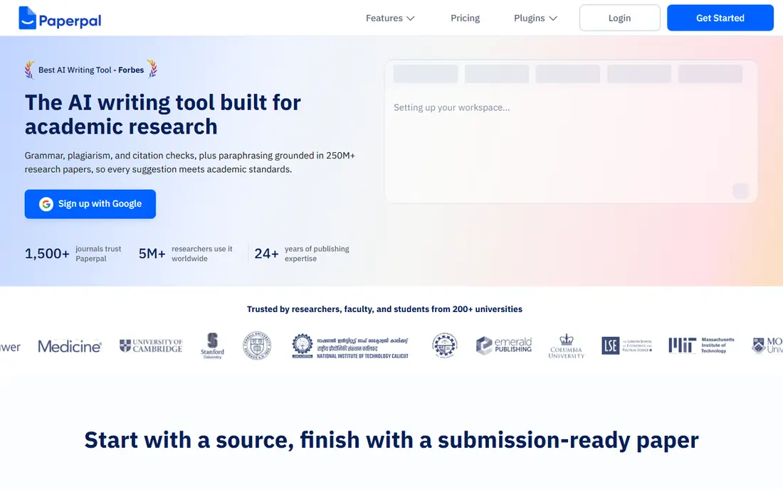Paperpal homepage