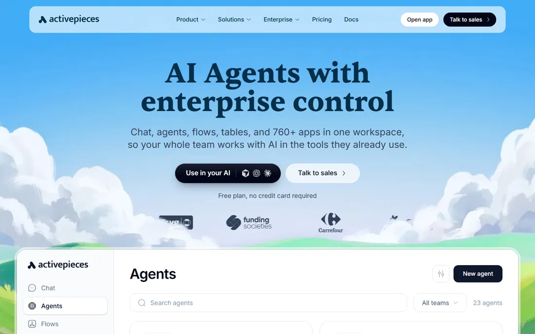 Activepieces homepage