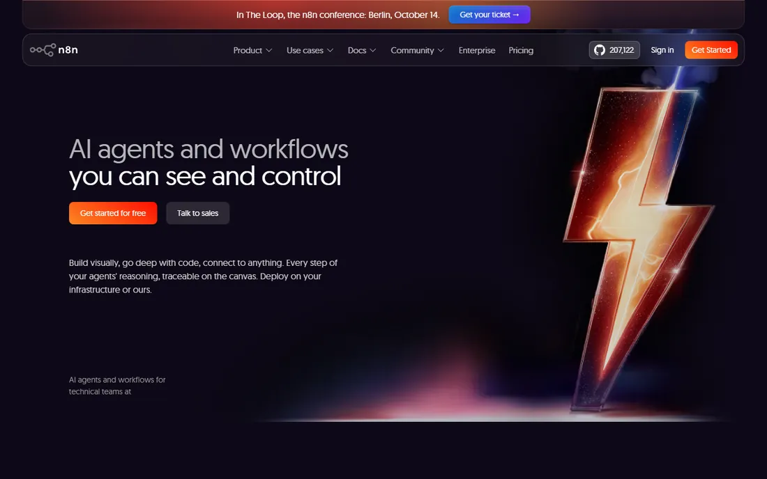 n8n homepage