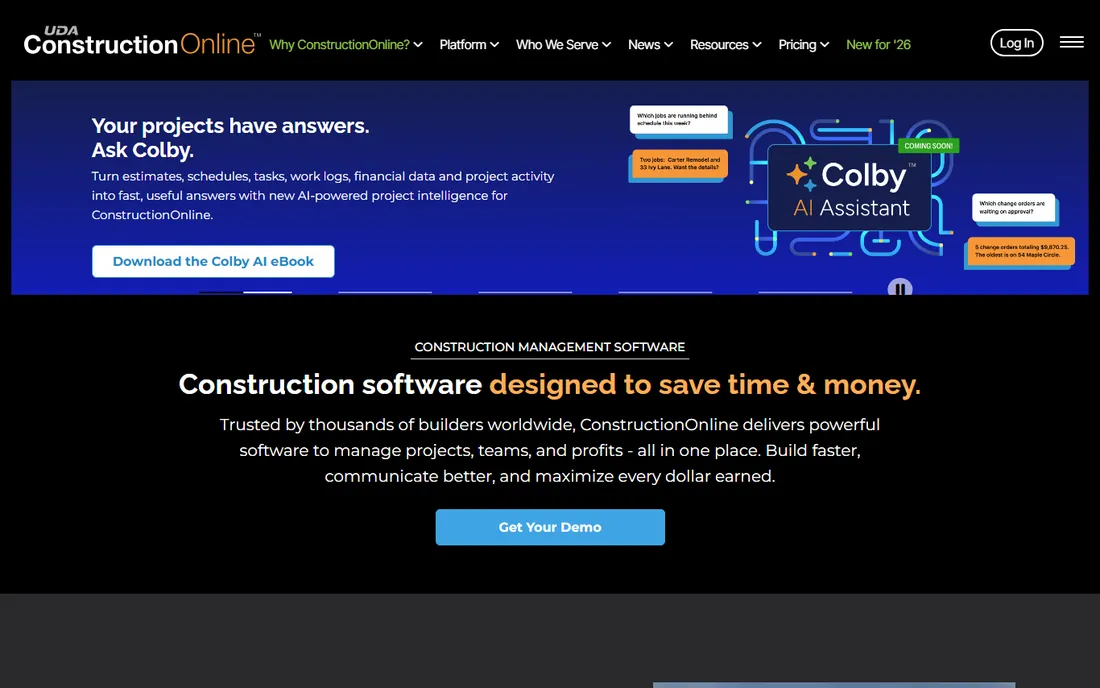 ConstructionOnline homepage