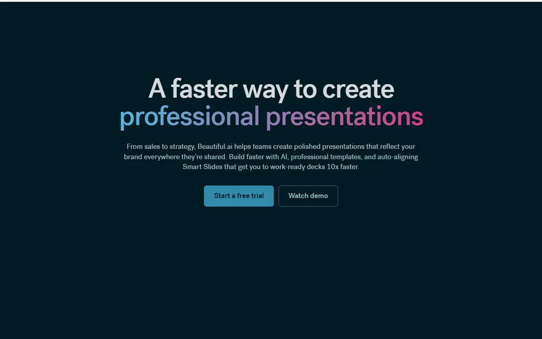 Beautiful.ai homepage