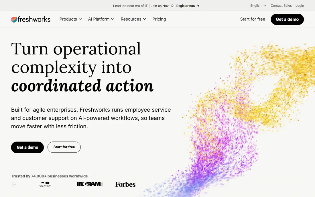 Freshdesk Freddy AI homepage