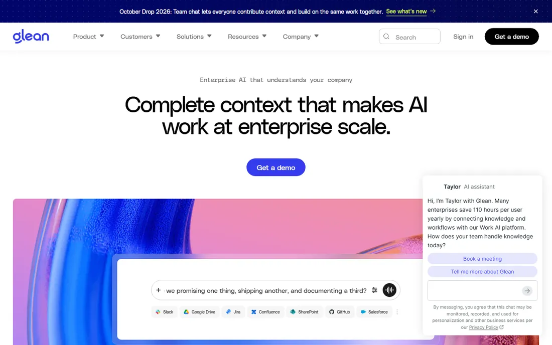 Glean homepage