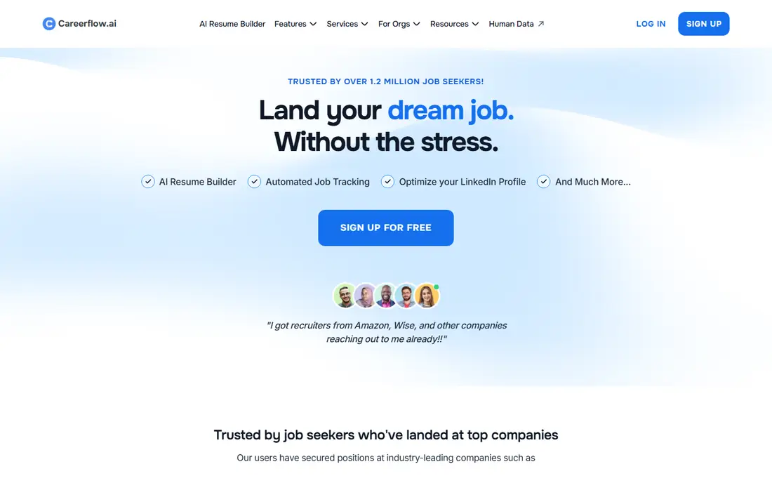 Careerflow homepage
