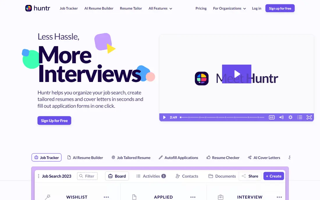 Huntr homepage