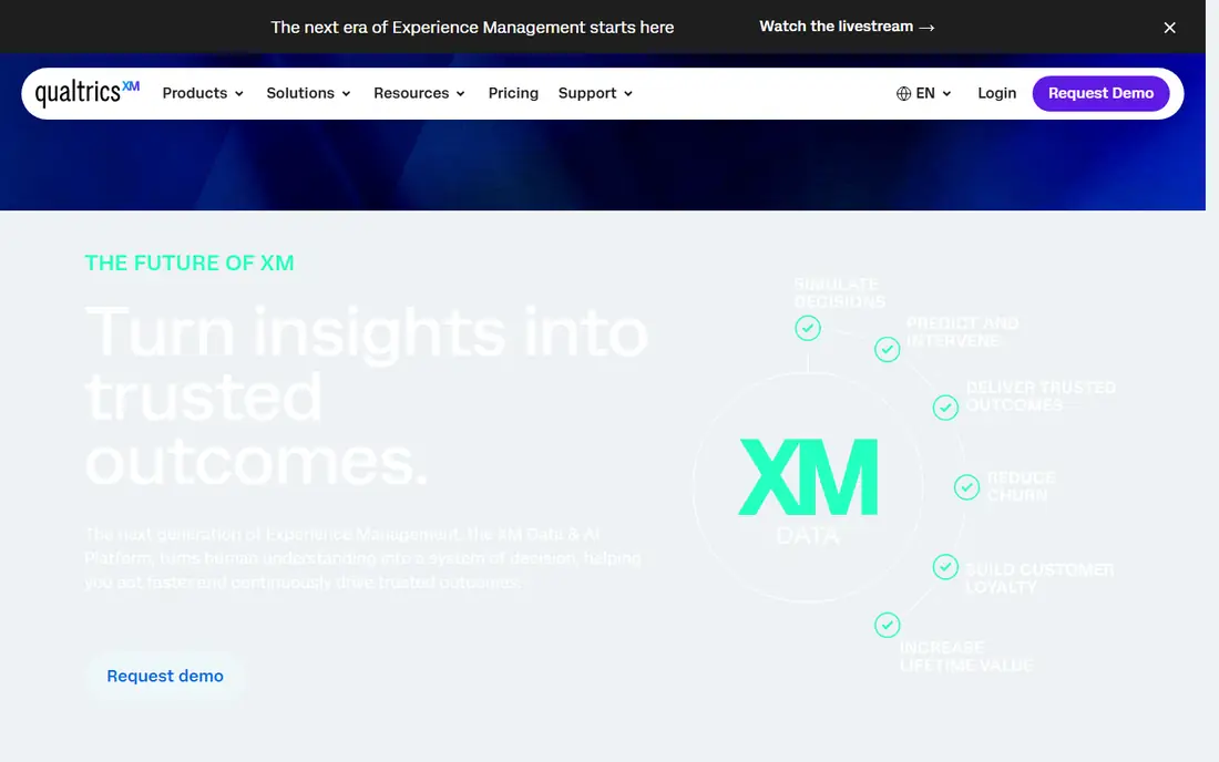 Qualtrics homepage
