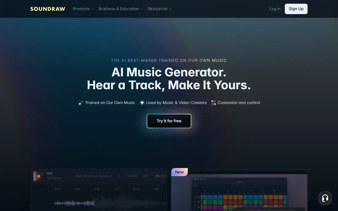 Soundraw homepage