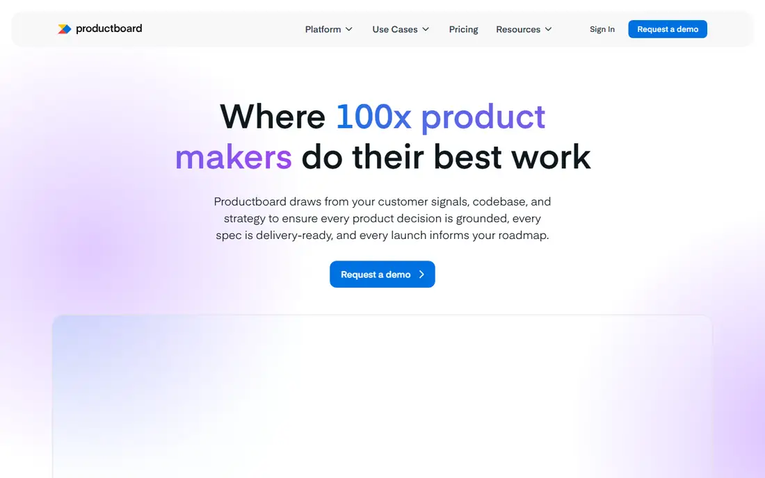 Productboard homepage