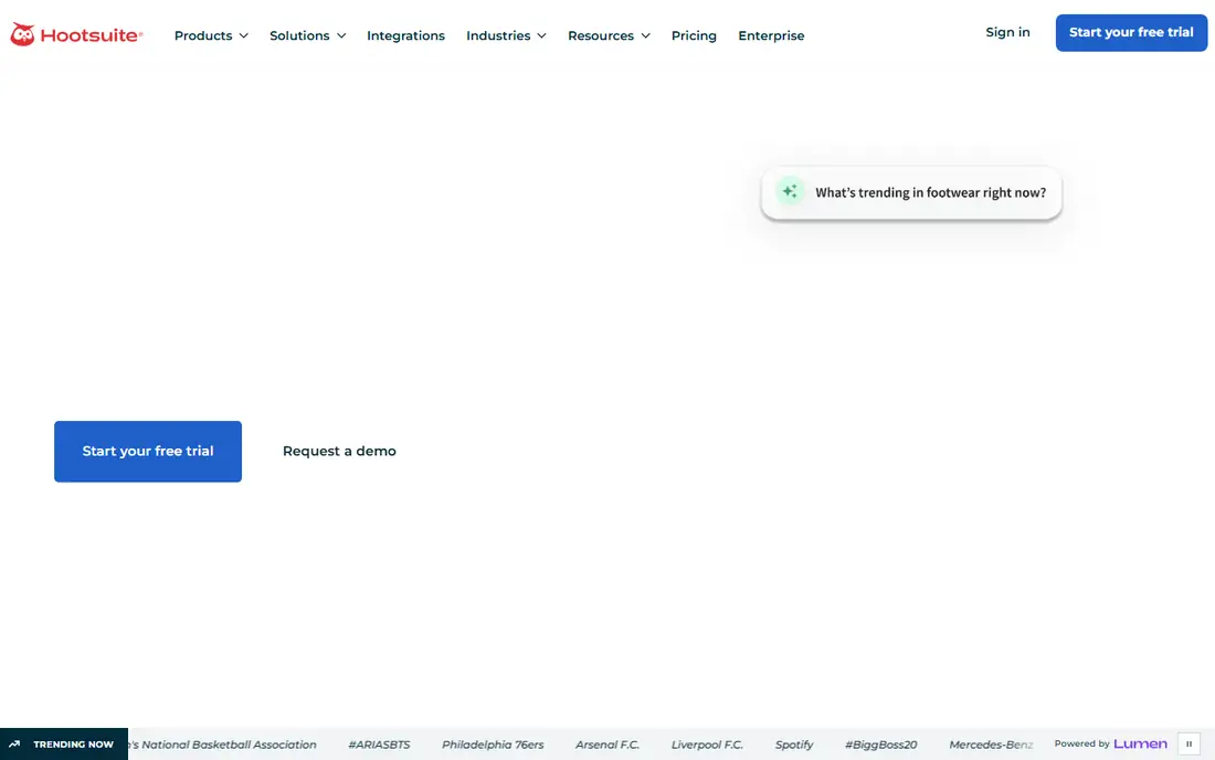 Hootsuite homepage