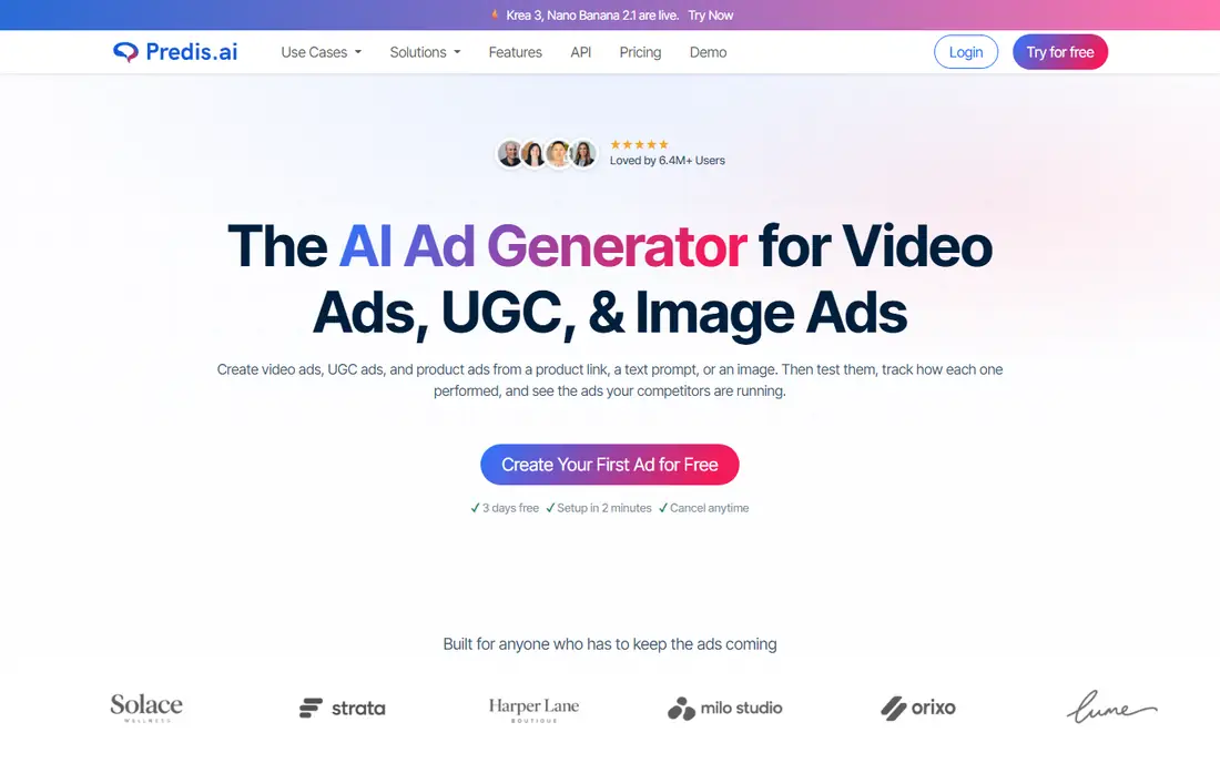 Predis.ai homepage
