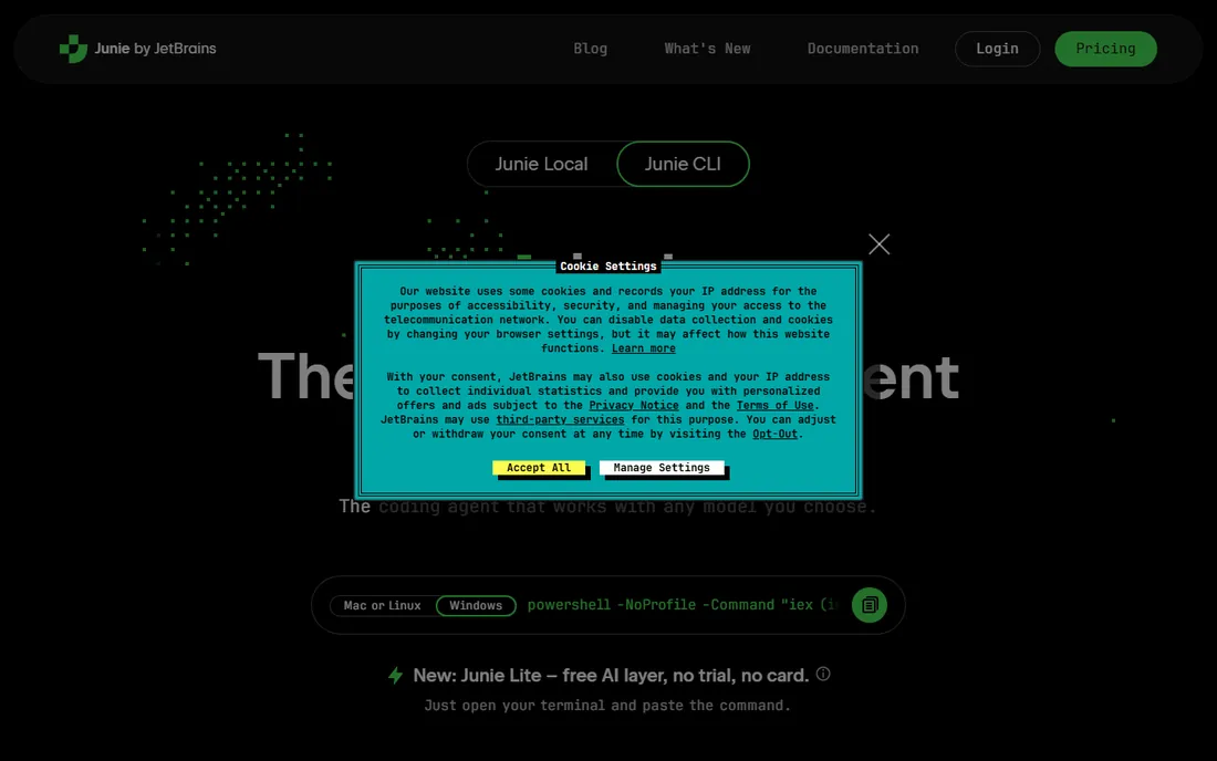 Junie homepage