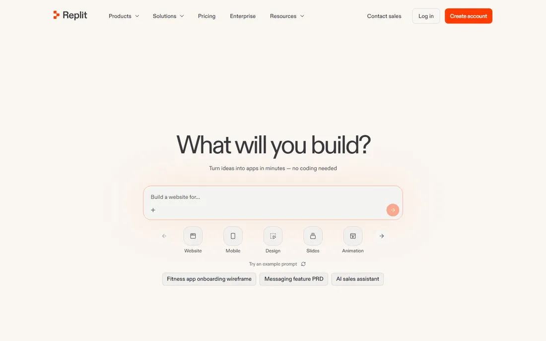 Replit homepage