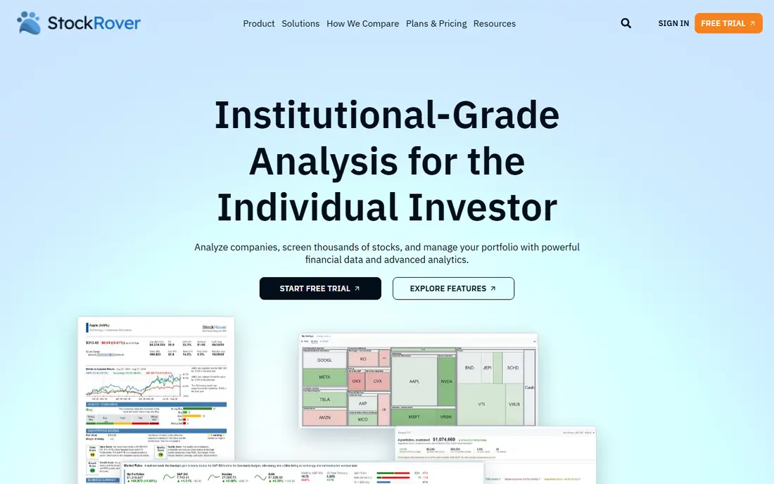 Stock Rover homepage
