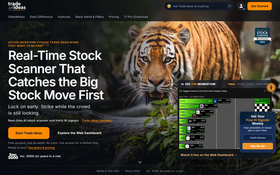 Trade Ideas homepage