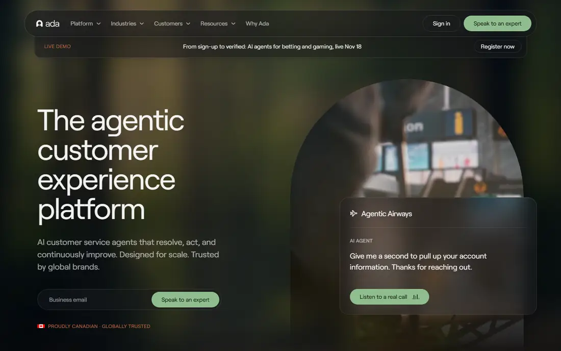 Ada homepage