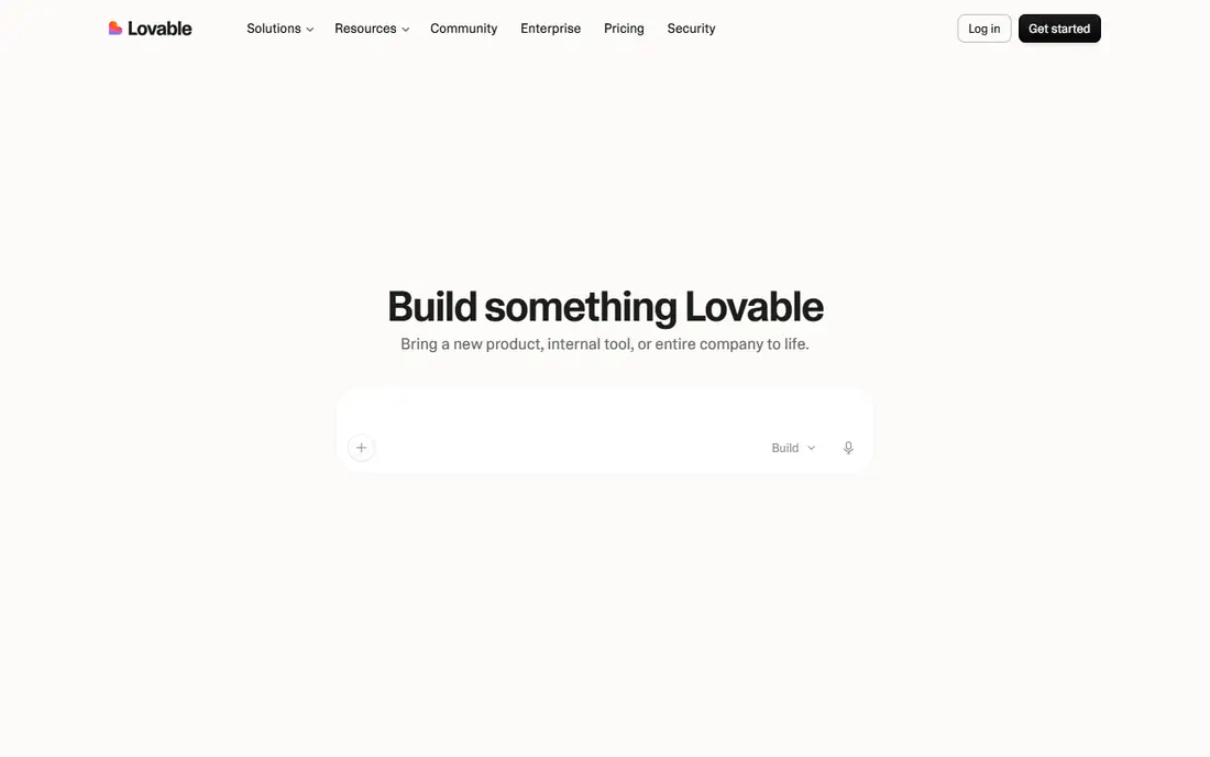 Lovable homepage