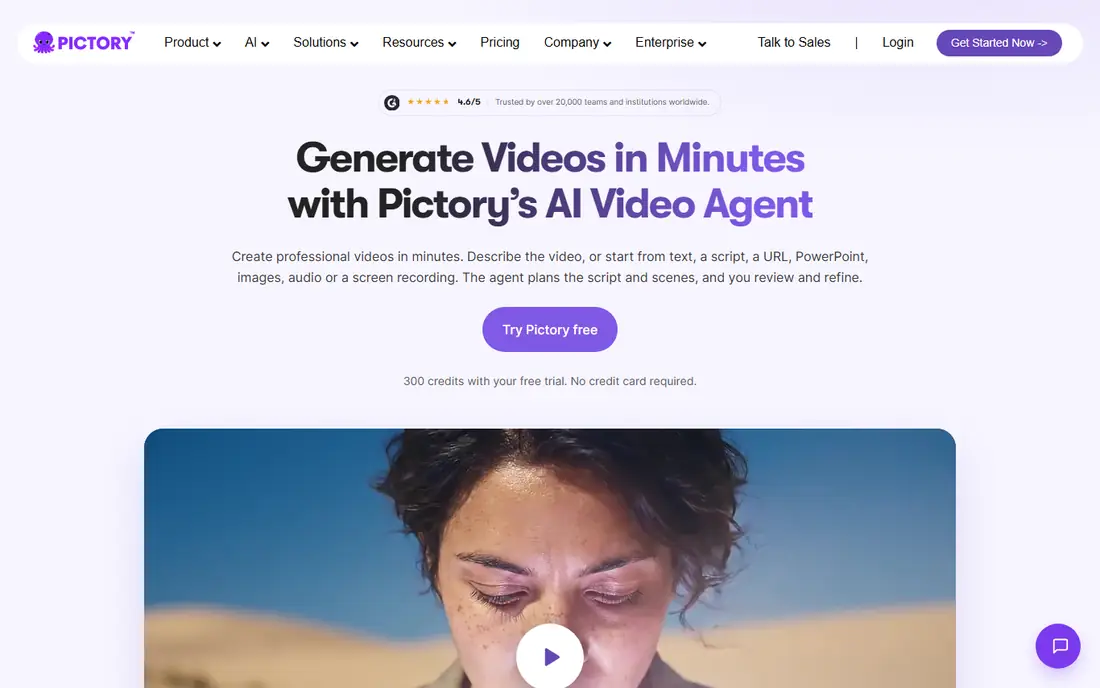 Pictory homepage