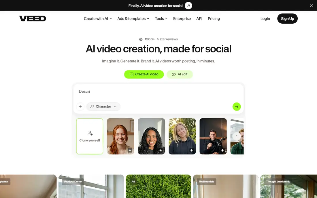 VEED homepage