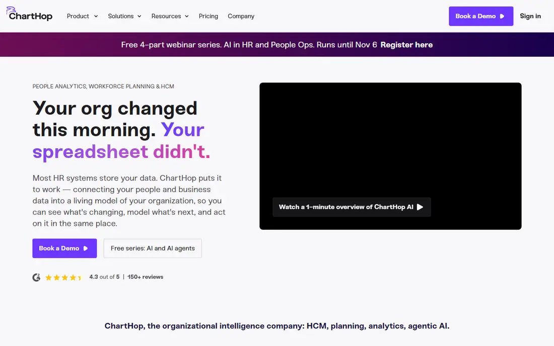 ChartHop homepage