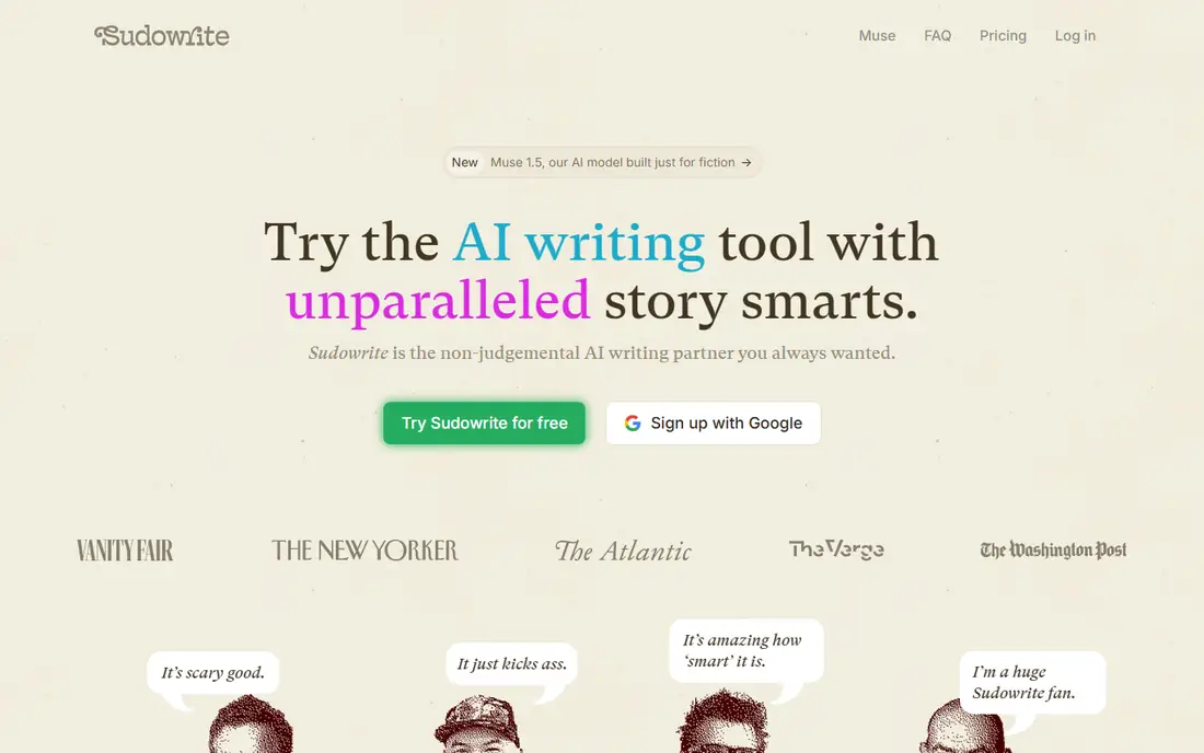 Sudowrite homepage